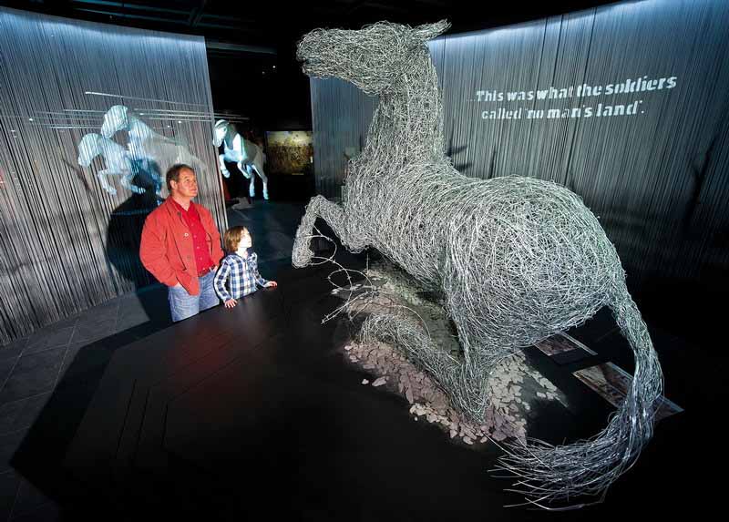 war horse exhibition at the National Army Museum, wire horse sculpture ...