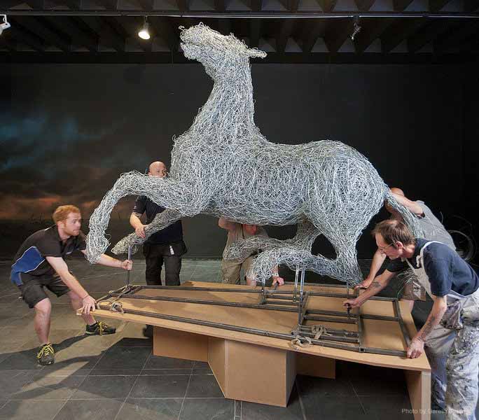 war horse exhibition at the National Army Museum, wire horse sculpture ...